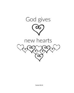 God Gives New Hearts Adult Bible Coloring Page