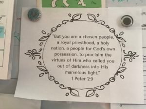 1 Peter 2:9 But you are a chosen people a royal priesthood