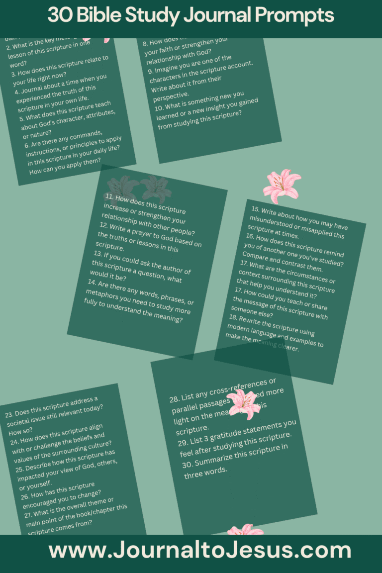 Study Notes Prompt 30 Bible Study Journal Prompts for Studying Scripture โข Kim Steadman
