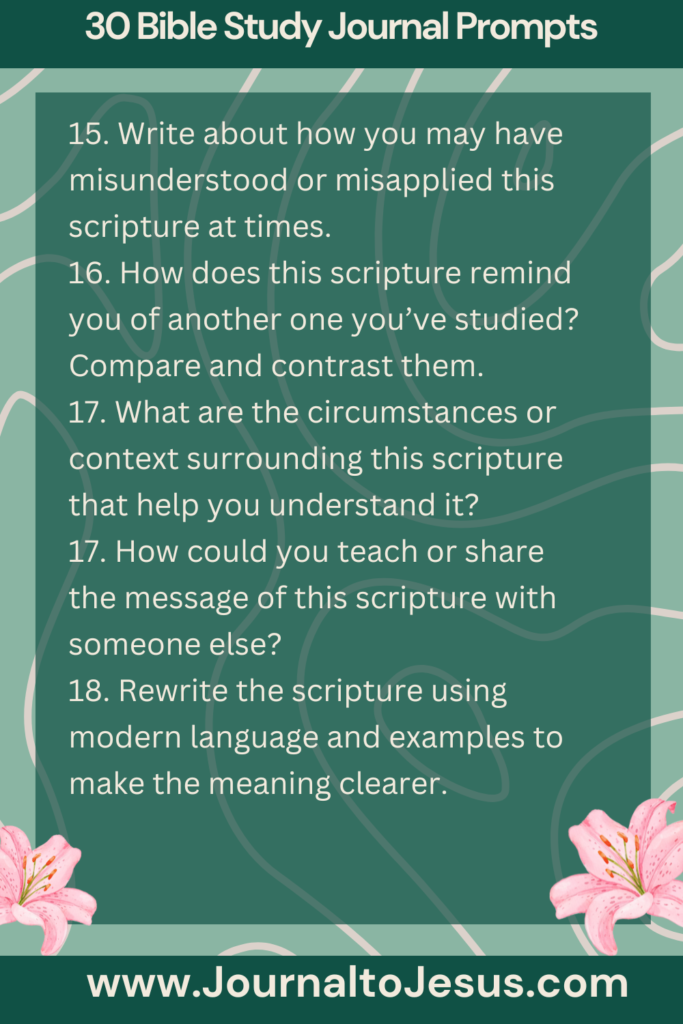 Bible Study Journaling Prompts Creative Bible Study